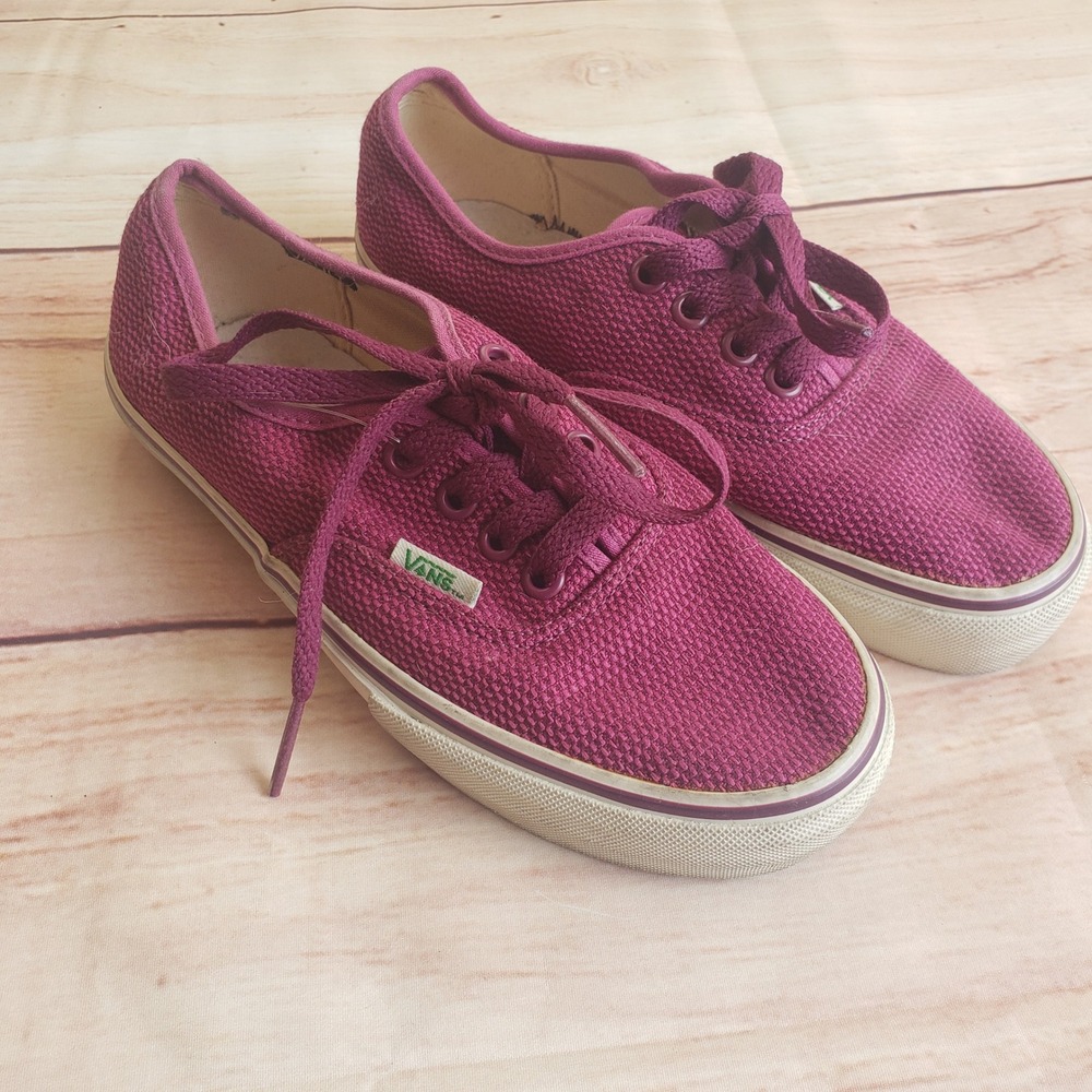 Vans Authentic Lo Pro Sneakers Womens Size 5 Magenta Purple Woven Skate Shoes